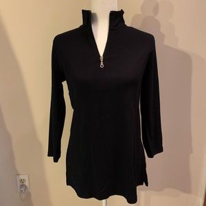 KAREN SCOTT Black Top with 1/4 Zip